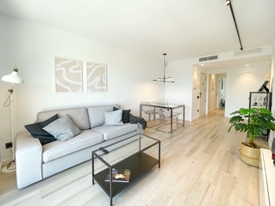 Contemporary living room with natural light