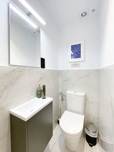 Bright toilet space